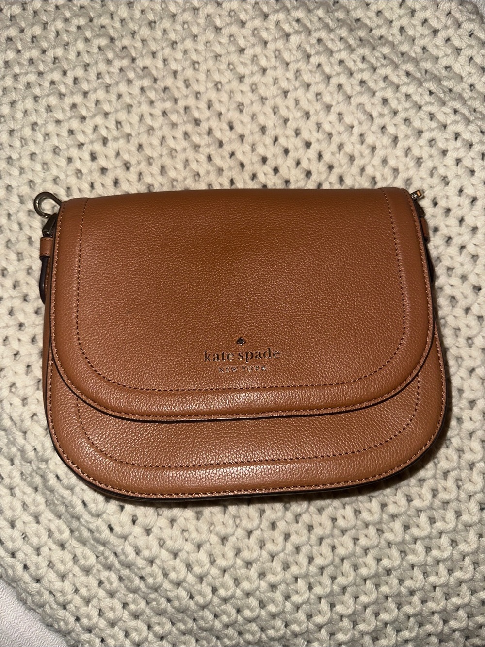 Kate spade tan brown leather crossbody bag